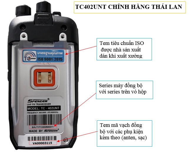 Spender TC402UNT | Bộ đàm Thái Lan TC-402UNT