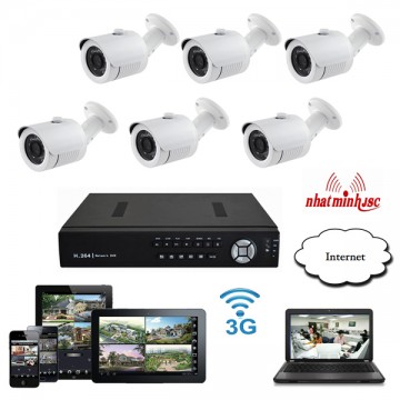Lắp camera quan sát công ty - Bộ 6 camera HD-W735HT